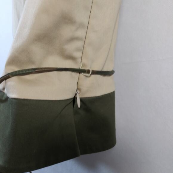 Citrine Green Tan Pants Set Business Casual Safari 2 Piece Set Size 14 - Picture 10 of 16